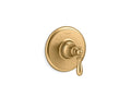 KOHLER K-TS72767-9M-2MB Vibrant Brushed Moderne Brass Artifacts Rite-Temp valve trim with swing lever handle