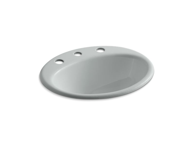 KOHLER K-2905-8-95 Farmington Drop-in bathroom sink with 8" widespread faucet holes