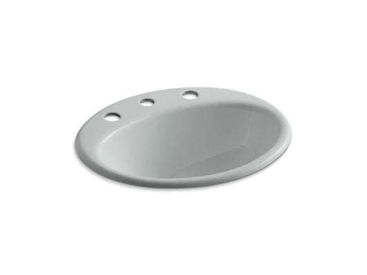 KOHLER K-2905-8-95 Farmington Drop-in bathroom sink with 8" widespread faucet holes