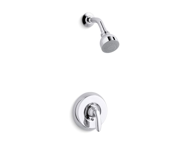 KOHLER K-TS15611-4-CP Polished Chrome Coralais Rite-Temp shower valve trim with lever handle and 2.5 gpm showerhead