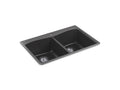 KOHLER K-8185-1-CM7 Kennon 33" x 22" x 9-5/8" Neoroc top-mount/undermount double-equal kitchen sink