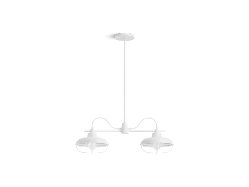 KOHLER K-23660-CH02-WHL Modern Farm 23" Linear Chandelier In Matte White
