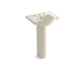 KOHLER K-5265-8-47 Veer 21" pedestal bathroom sink with 8" widespread faucet holes