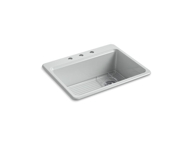 KOHLER K-8668-3A1-95 Riverby 27" Top-Mount Single-Bowl Kitchen Sink In Ice Grey