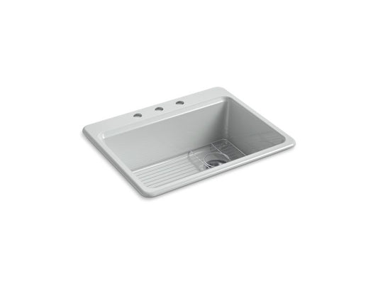 KOHLER K-8668-3A1-95 Riverby 27" Top-Mount Single-Bowl Kitchen Sink In Ice Grey