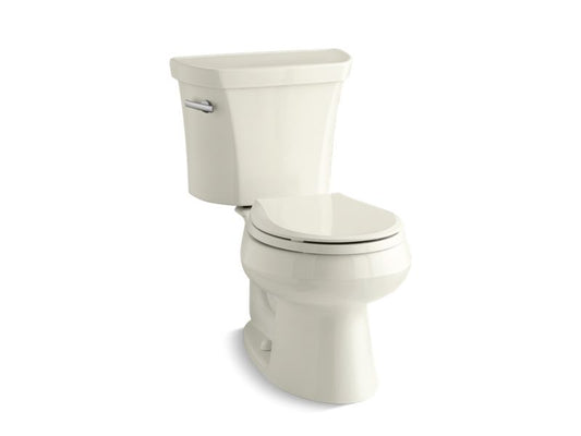KOHLER K-3977-T-96 Biscuit Wellworth Two-piece round-front 1.6 gpf toilet with tank cover locks