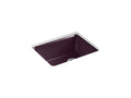 KOHLER K-5872-5UA1-PLM Riverby 25" x 22" x 9-5/8" undermount single-bowl kitchen sink with rack