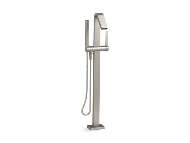 KOHLER K-T97330-4-BN Loure Floor-Mount Bath Filler Trim With Handshower In Vibrant Brushed Nickel