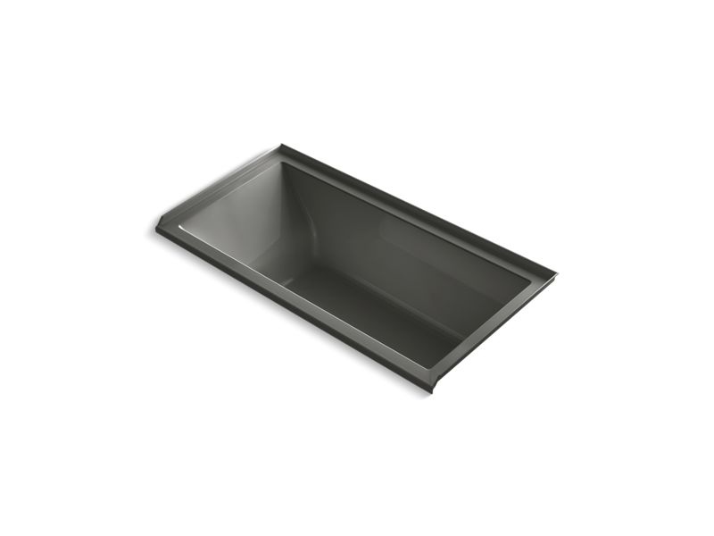 KOHLER K-1167-JRH-58 Thunder Grey Underscore 60" x 30" heated whirlpool bath with right drain