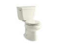 KOHLER Wellworth Classic K-3577-T-96 Biscuit Classic Two-piece round-front 1.28 gpf toilet with tank cover locks