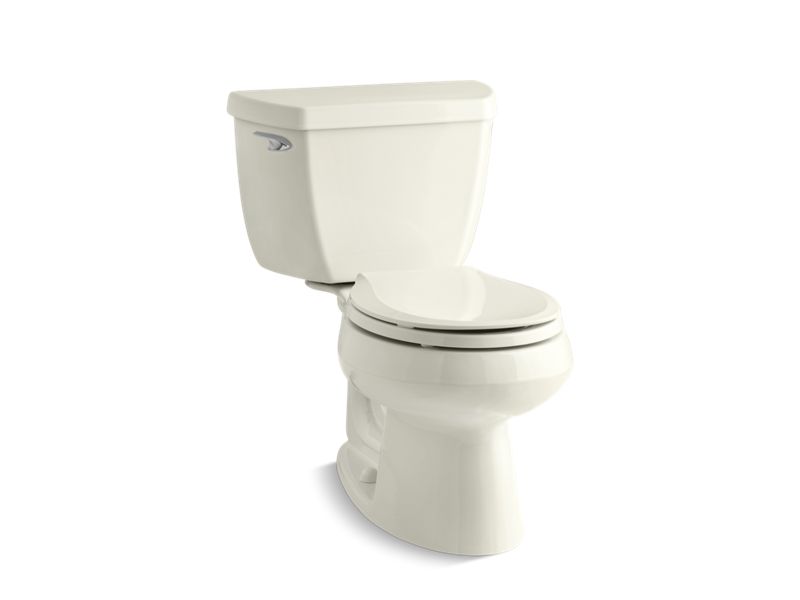 KOHLER Wellworth Classic K-3577-T-96 Biscuit Classic Two-piece round-front 1.28 gpf toilet with tank cover locks