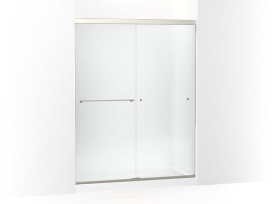 KOHLER K-707206-D3-BNK Anodized Brushed Nickel Revel Sliding shower door, 76" H x 56-5/8 - 59-5/8" W, with 5/16" thick Frosted glass