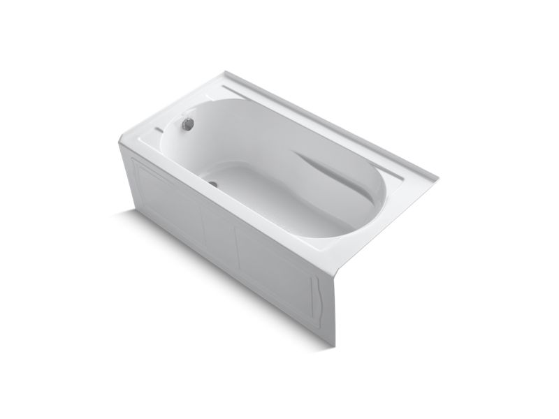 KOHLER K-1184-LAW-0 Devonshire 60" x 32" alcove bath with Bask heated surface, integral apron and left-hand drain