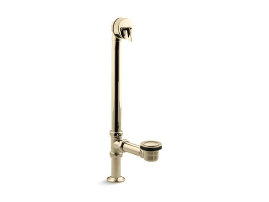 KOHLER K-7159-AF Vibrant French Gold Artifacts 1-1/2" pop-up bath drain for above- and through-the-floor freestanding bath installations