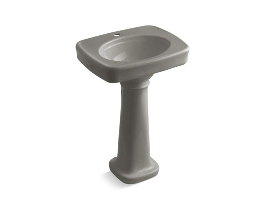 KOHLER K-2338-1-K4 Bancroft 24" pedestal bathroom sink with single faucet hole