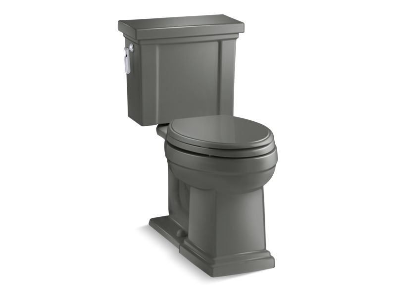 KOHLER Tresham K-3950-58 Thunder Grey Two-piece elongated toilet, 1.28 gpf