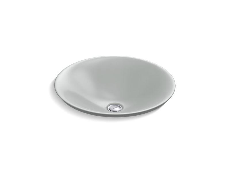 KOHLER K-7806-95 Carillon 17-3/4" Round Drop-In Bathroom Sink, No Overflow In Ice Grey