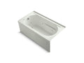 KOHLER K-1357-LAW-NY Devonshire 60" x 32" alcove whirlpool bath with integral apron, integral flange, left-hand drain, and Bask heated surface