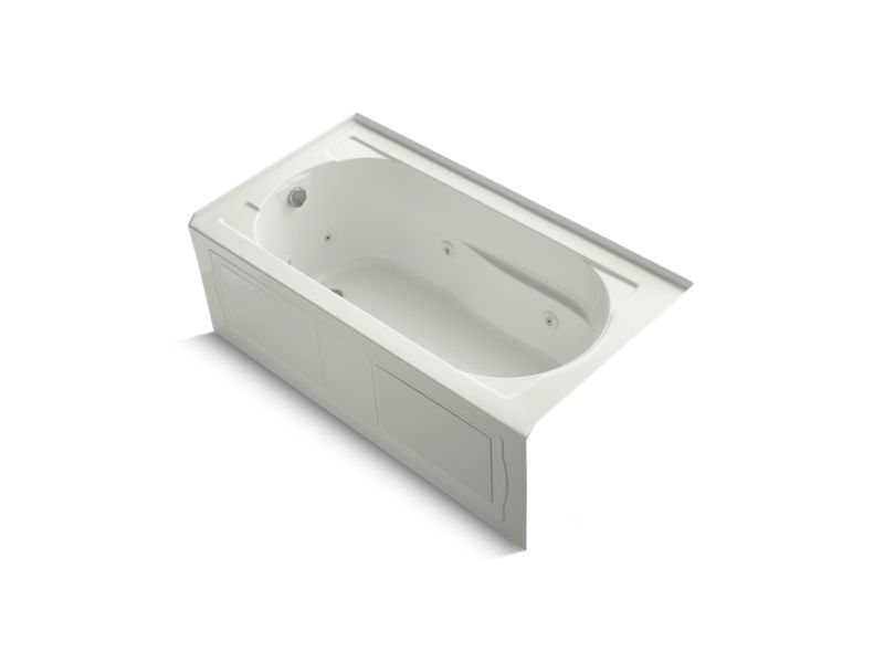 KOHLER K-1357-LAW-NY Devonshire 60" x 32" alcove whirlpool bath with integral apron, integral flange, left-hand drain, and Bask heated surface