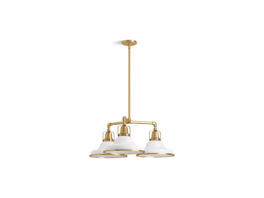 KOHLER K-32293-CH03-WGL White with Gold Trim Hauksbee Three-light chandelier