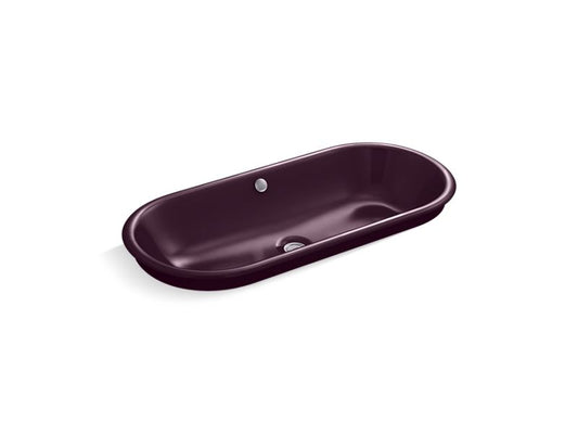 KOHLER K-20213-PL-PLM Iron Plains Capsule Drop-in/undermount vessel bathroom sink with Black Plum painted underside