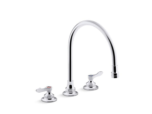 KOHLER K-815T70-4AHA-CP Polished Chrome Triton Bowe 1.5 gpm kitchen sink faucet with 9-5/16" gooseneck spout, aerated flow and lever handles