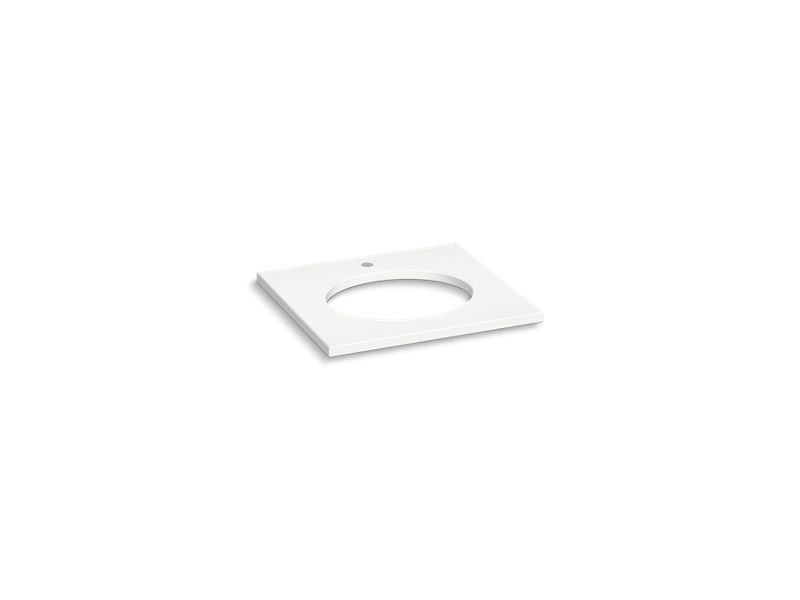 KOHLER K-28247-MMW Miami White Silestone 25" quartz vanity top with rectangular cutout