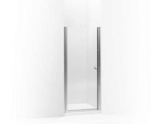 KOHLER K-702402-G54-SH Bright Silver Fluence Pivot shower door, 65-1/2" H x 30 - 31-1/2" W, with 1/4" thick Falling Lines glass