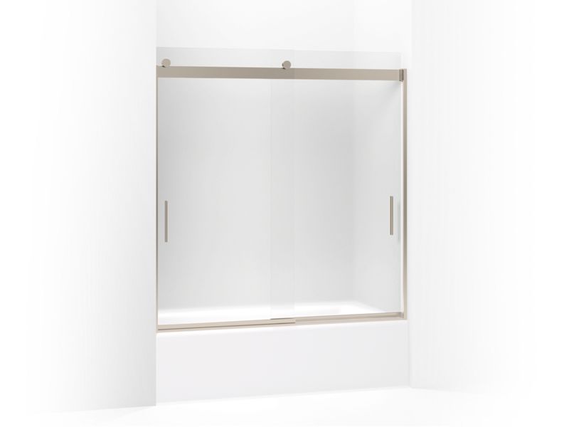 KOHLER K-706000-D3-ABV Anodized Brushed Bronze Levity Sliding bath door, 62" H x 56-5/8 - 59-5/8" W, with 1/4" thick Frosted glass