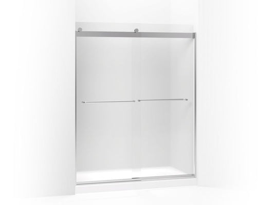 KOHLER K-706015-D3-SH Bright Silver Levity Sliding shower door, 74" H x 56-5/8 - 59-5/8" W, with 1/4" thick Frosted glass