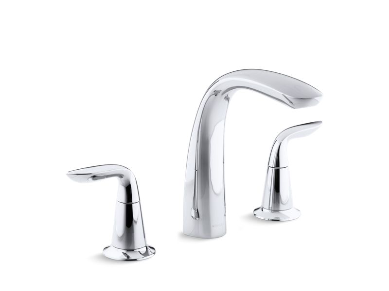 KOHLER K-T5323-4-CP Refinia Bath faucet trim for high-flow valve with lever handles , valve not included