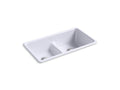 KOHLER K-5312-GRL Iron/Tones 33" x 18-3/4" x 9-5/8" Smart Divide top-mount/undermount double-equal kitchen sink
