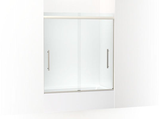 KOHLER K-707602-8L-BNK Anodized Brushed Nickel Pleat 63-9/16" H sliding bath door with 5/16" - thick glass