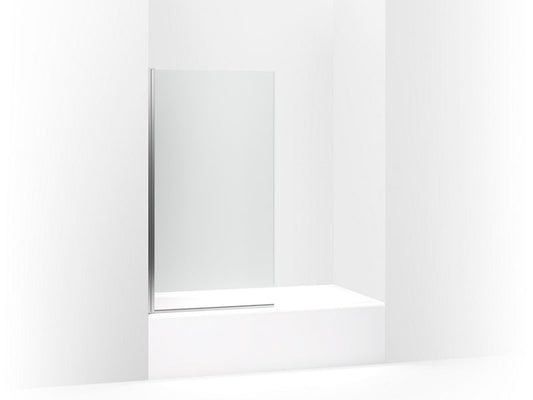 KOHLER K-707105-L-SHP Bright Polished Silver Aerie Bath screen, 56-15/16" x 32" W with 1/4" thick Crystal Clear glass and square corner