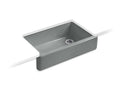 KOHLER K-6489-FT Whitehaven Undermount single-bowl farmhouse kitchen sink with tall apron