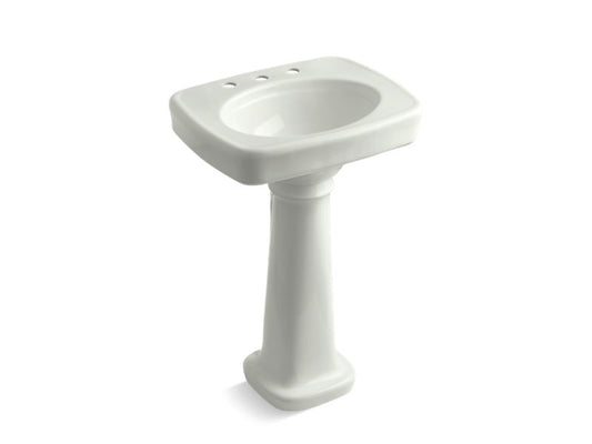 KOHLER K-2338-8-NY Bancroft 24" pedestal bathroom sink with 8" widespread faucet holes