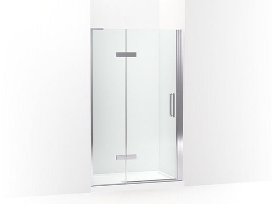 KOHLER K-27602-10L-SHP Bright Polished Silver Composed Frameless pivot shower door, 73" H x 45 - 46-3/8" W, with 3/8" thick Crystal Clear glass