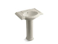 KOHLER K-2294-1-G9 Devonshire 27" pedestal bathroom sink with single faucet hole