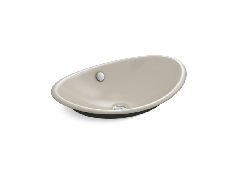 KOHLER K-5403-P5-G9 Iron Plains Oval Wading Pool Vessel bathroom sink with Iron Black painted underside