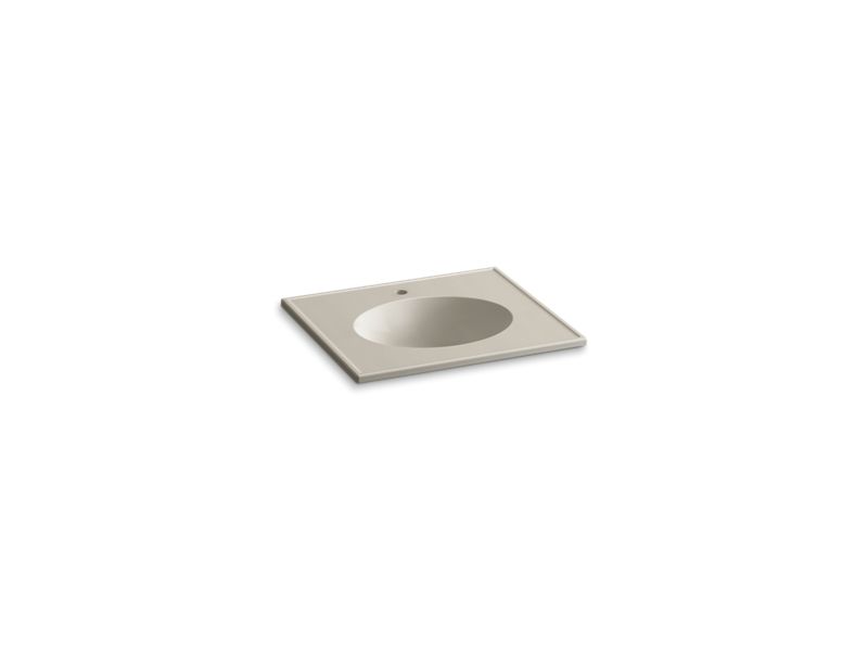KOHLER K-2791-1-G85 Ceramic/Impressions 25" oval vanity-top bathroom sink with single faucet hole