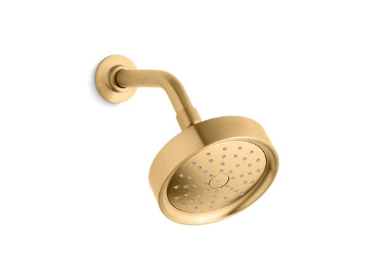 KOHLER K-939-G-2MB Vibrant Brushed Moderne Brass Purist 1.75 gpm single-function showerhead with Katalyst air-induction technology