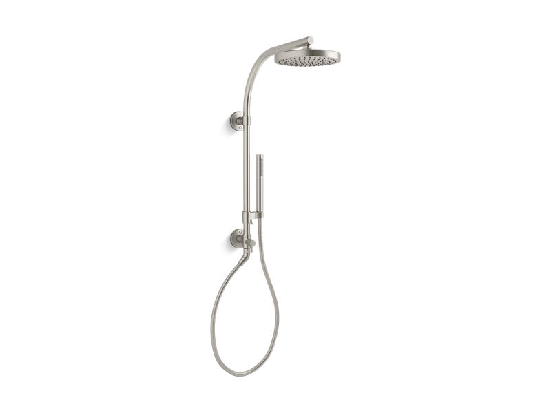 KOHLER K-76474-BN HydroRail-R Awaken Shift Ellipse Arch shower column kit with rainhead and 2.0 gpm handshower
