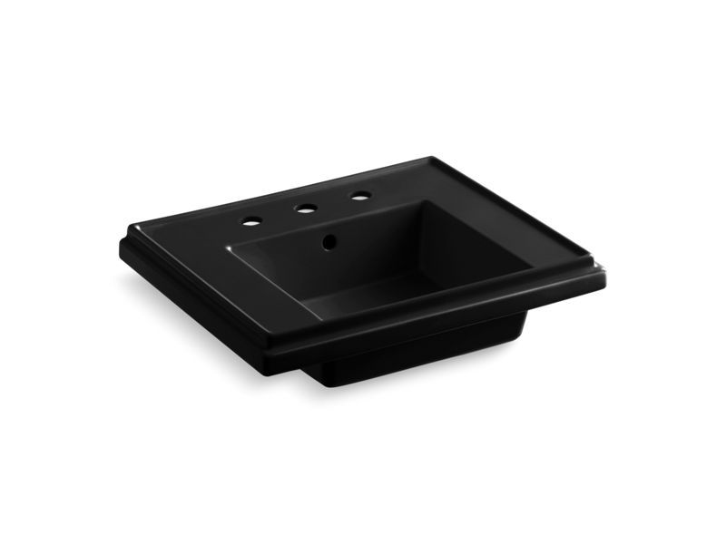 KOHLER K-2757-8-7 Tresham 24" pedestal bathroom sink basin with 8" widespread faucet holes
