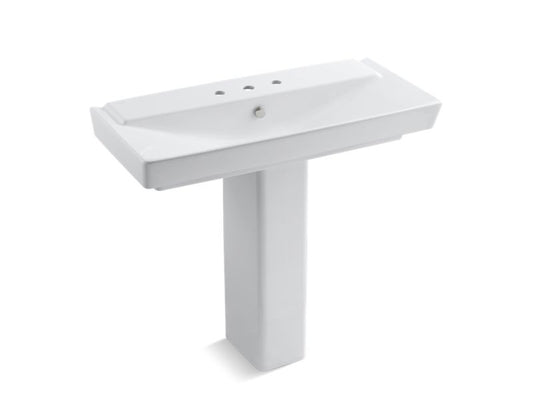 KOHLER K-5149-8-0 Rêve 39" pedestal bathroom sink with 8" widespread faucet holes