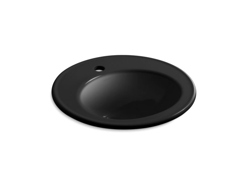 KOHLER K-2202-1-7 Brookline 19" diameter drop-in bathroom sink with single faucet hole