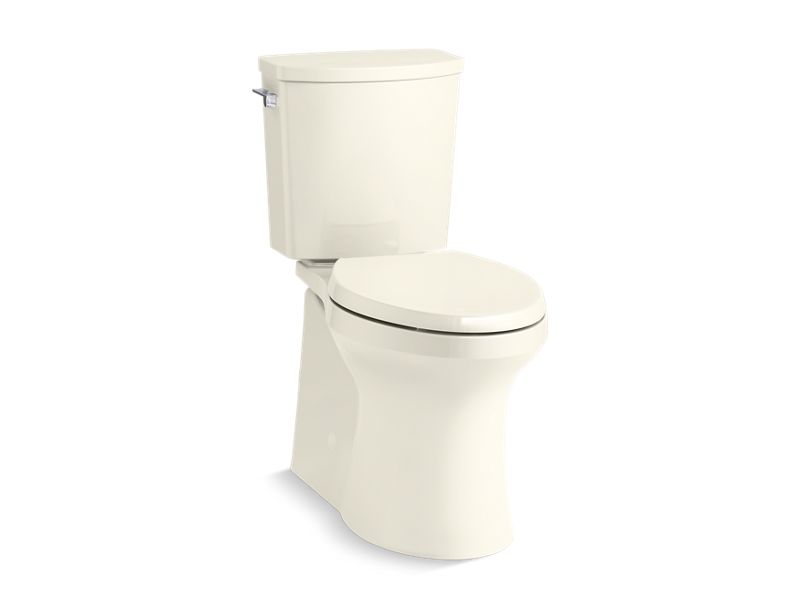 KOHLER K-90097-96 Irvine Comfort Height Two-piece elongated Comfort Height with ContinuousClean, skirted trapway, left-hand trip lever and Revolution 360 swirl flushing technology, seat not included
