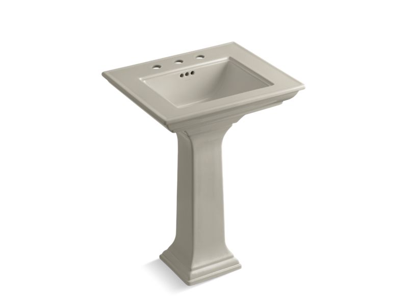 KOHLER K-2344-8-G9 Memoirs Stately 24" Pedestal bathroom sink with 8" widespread faucet holes