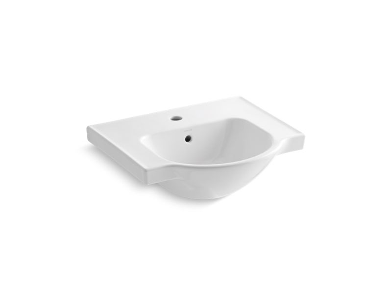 KOHLER K-5247-1-0 White Veer 21" single-hole sink basin