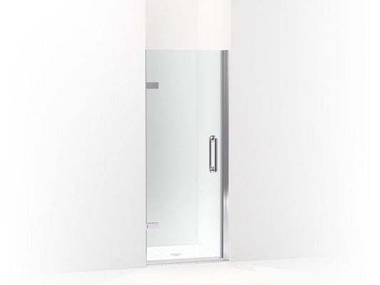 KOHLER K-27583-10L-SHP Bright Polished Silver Components Frameless pivot shower door, 71-5/8" H x 29-5/8 - 30-3/8" W, with 3/8" thick Crystal Clear glass
