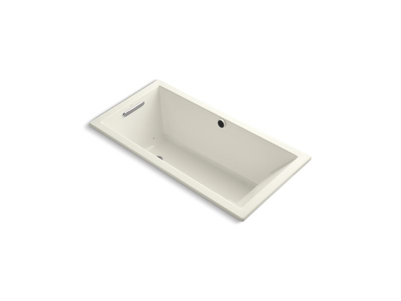 KOHLER K-1167-GHW-96 Biscuit Underscore 60" x 30" Heated BubbleMassage air bath with Bask, end drain